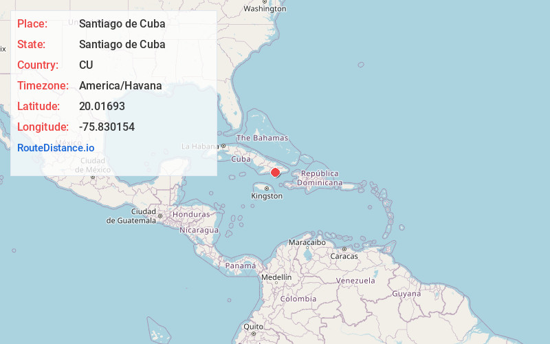 Map of Santiago de Cuba