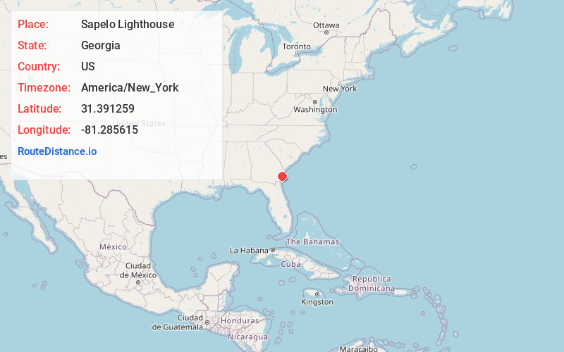 Map of Sapelo Lighthouse