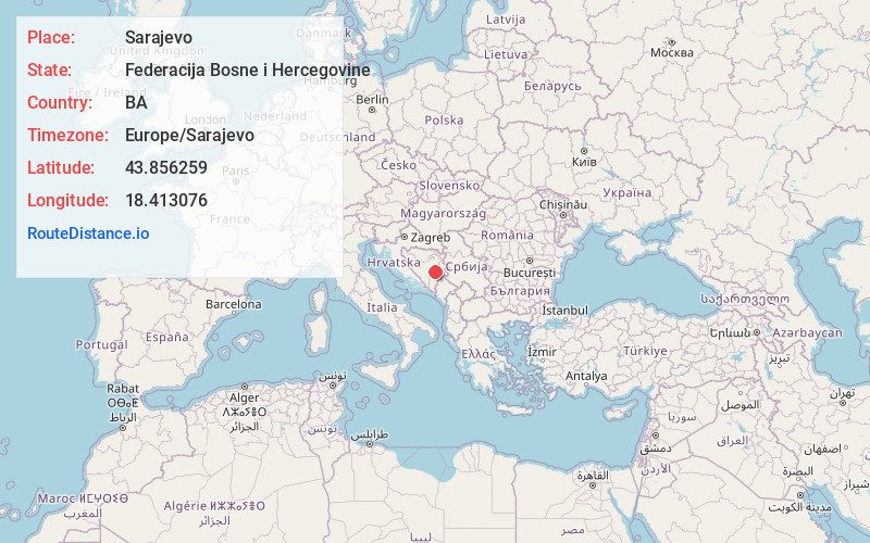 Map of Sarajevo