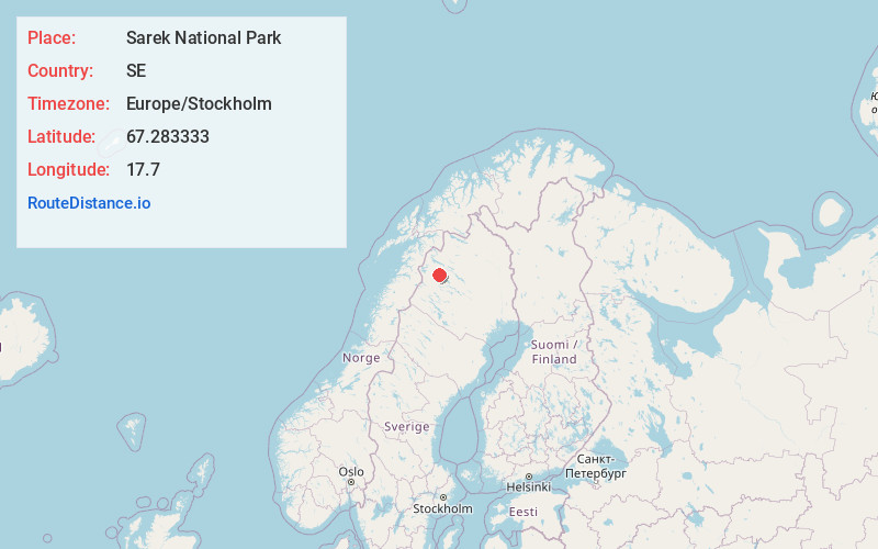 Map of Sarek National Park
