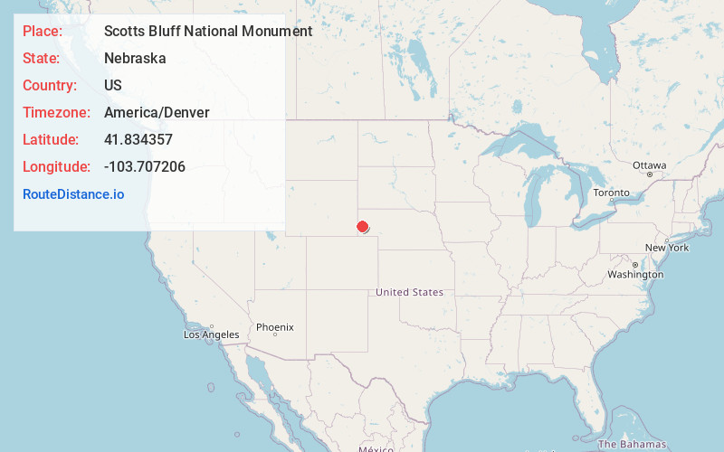 Map of Scotts Bluff National Monument
