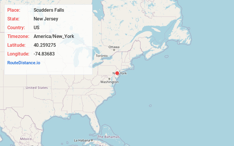 Map of Scudders Falls