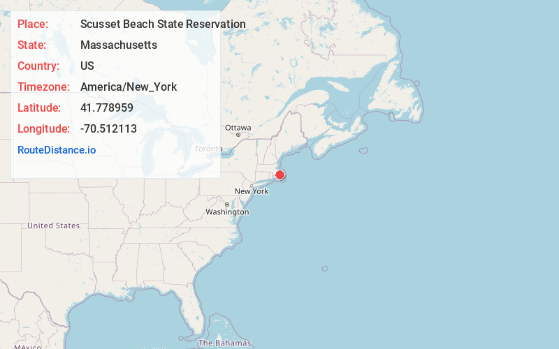 Map of Scusset Beach State Reservation