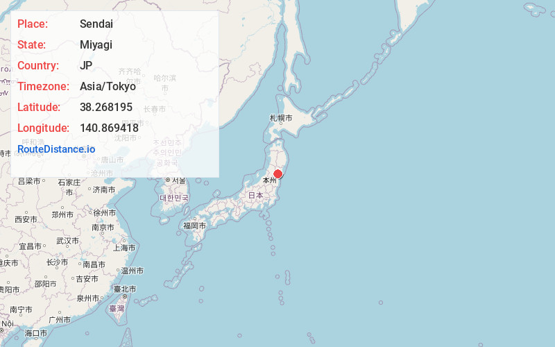 Map of Sendai