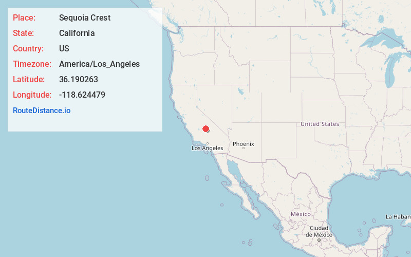 Map of Sequoia Crest