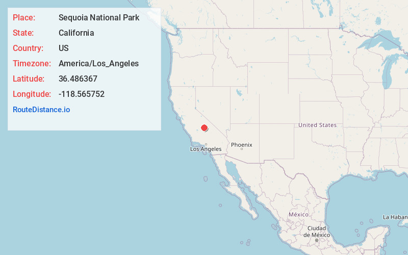 Map of Sequoia National Park
