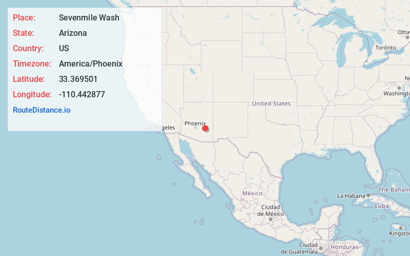 Map of Sevenmile Wash