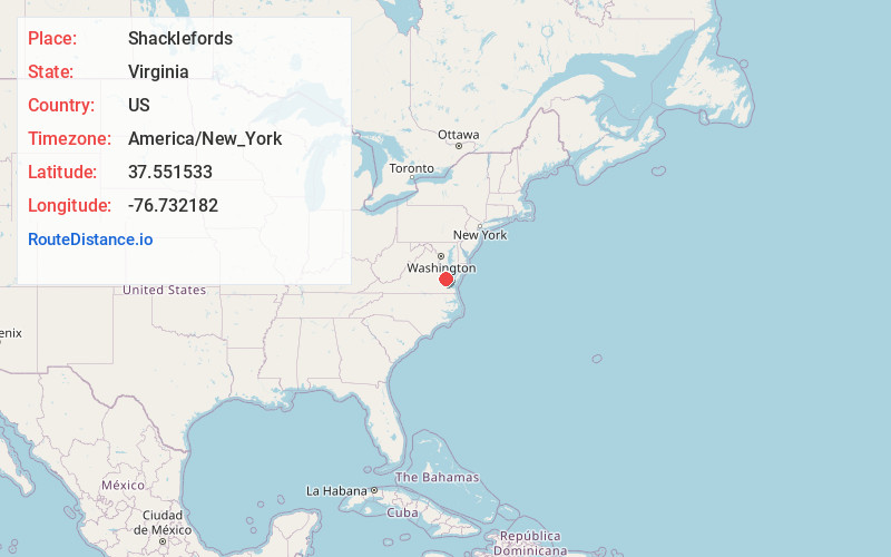 Map of Shacklefords
