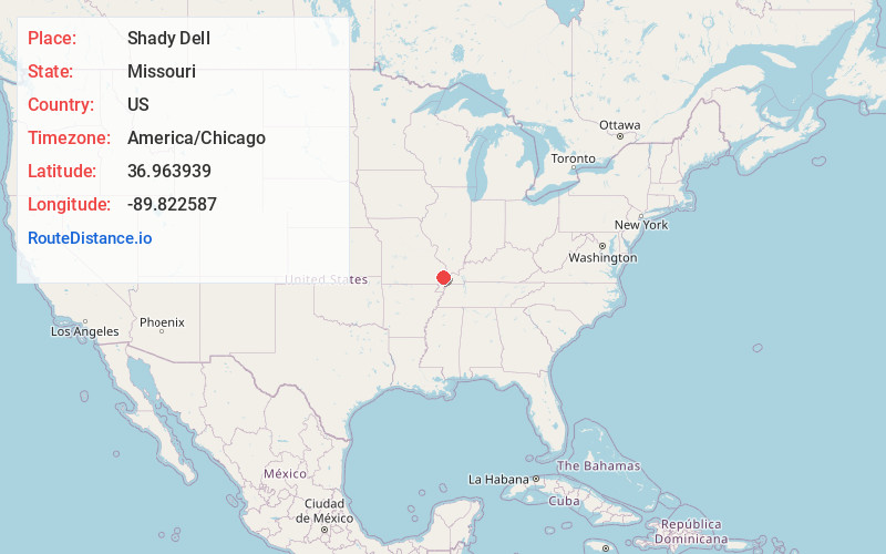 Map of Shady Dell