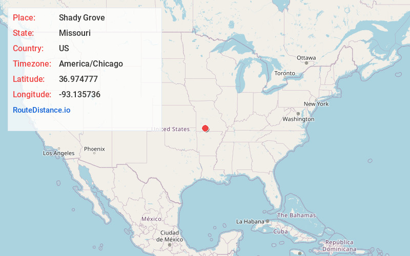 Map of Shady Grove