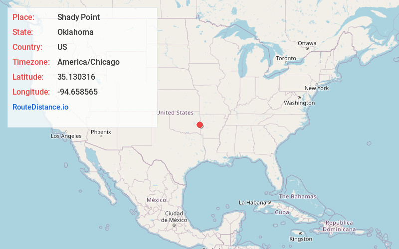 Map of Shady Point