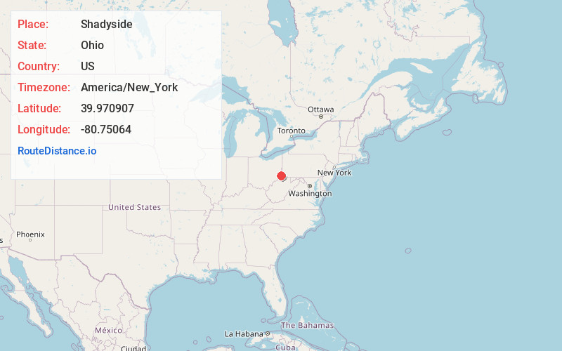 Map of Shadyside