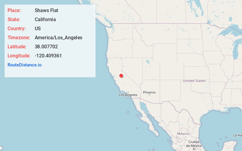 Map of Shaws Flat