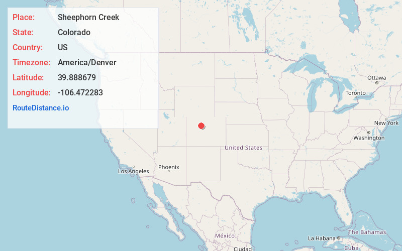 Map of Sheephorn Creek