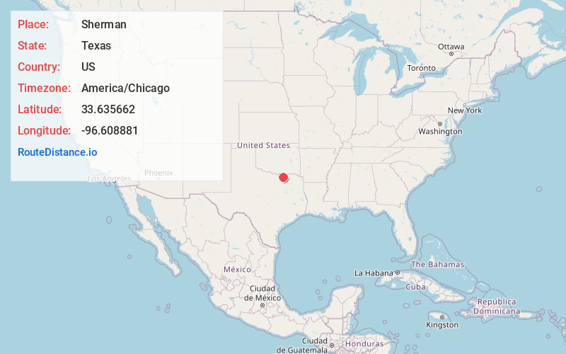 Map of Sherman