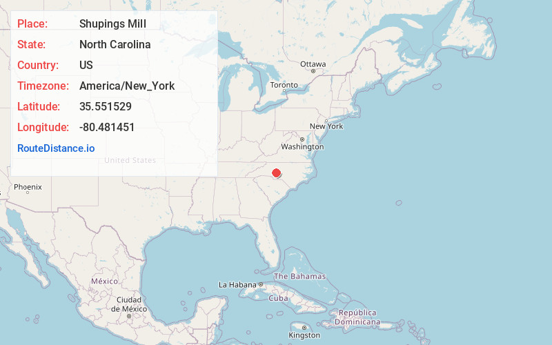Map of Shupings Mill