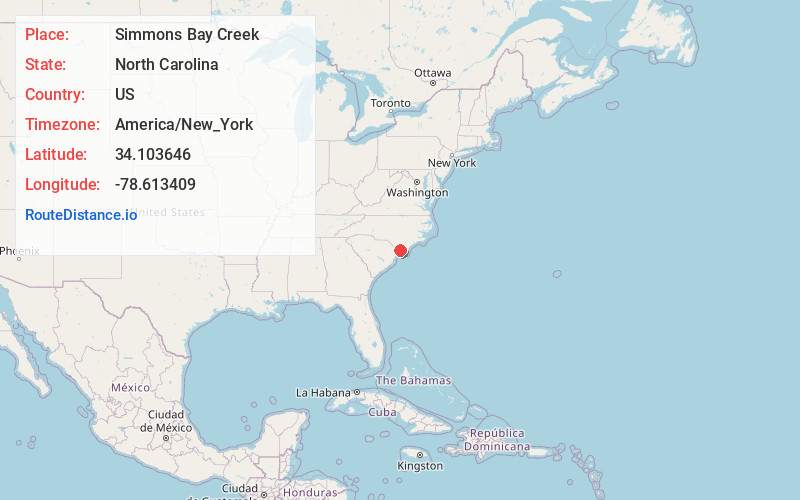 Map of Simmons Bay Creek
