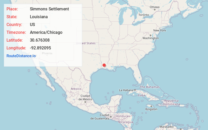 Map of Simmons Settlement
