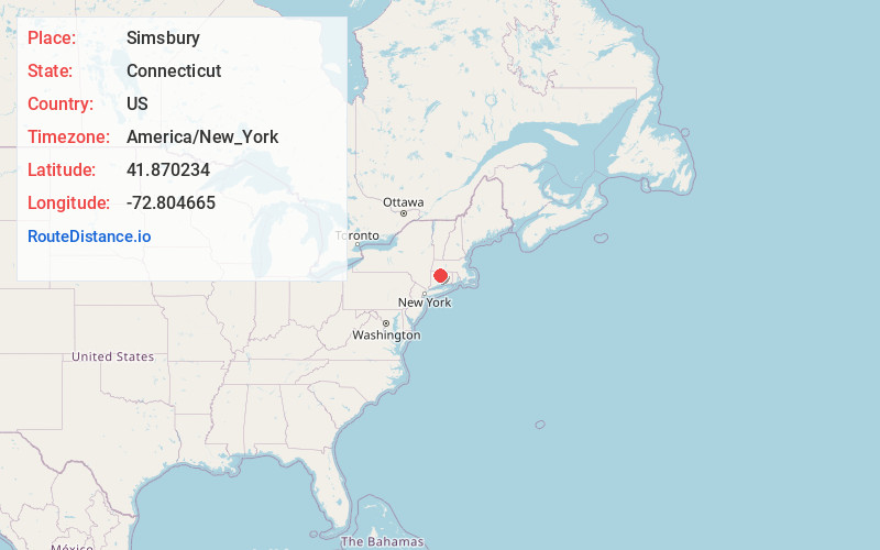 Map of Simsbury