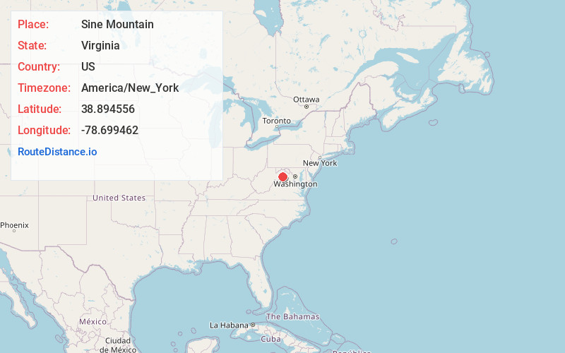 Map of Sine Mountain
