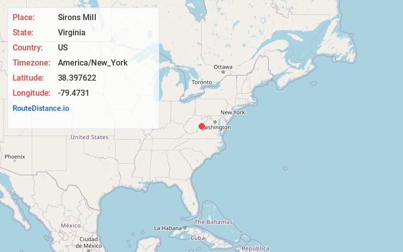 Map of Sirons Mill