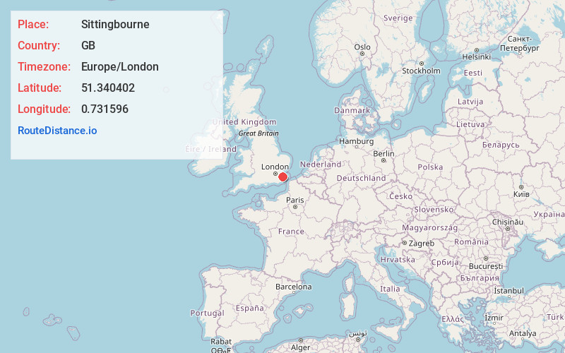 Map of Sittingbourne