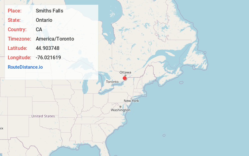 Map of Smiths Falls