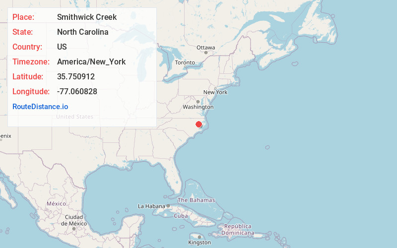 Map of Smithwick Creek