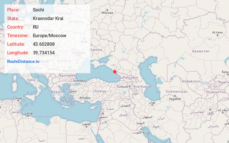 Map of Sochi