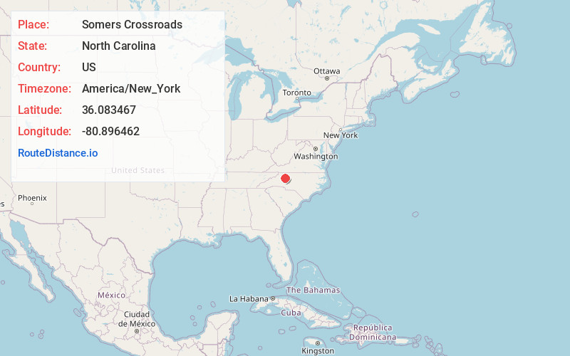 Map of Somers Crossroads