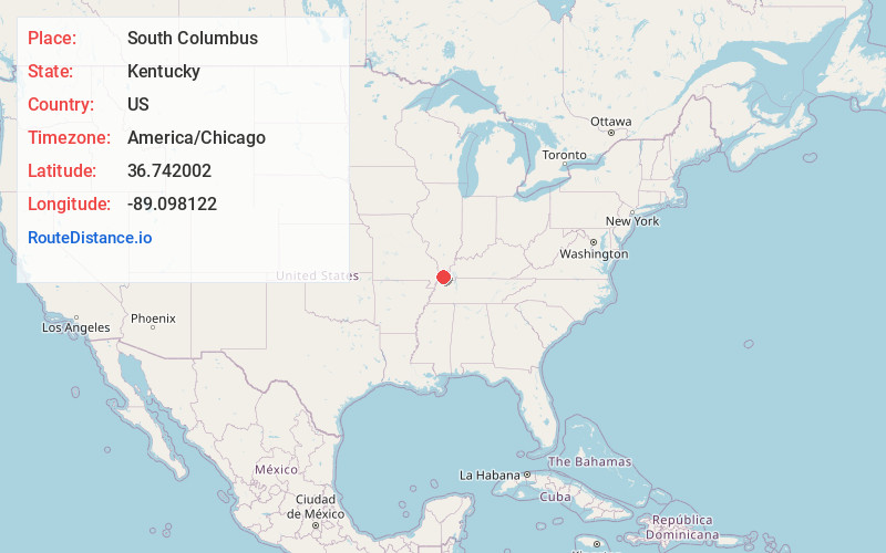 Map of South Columbus