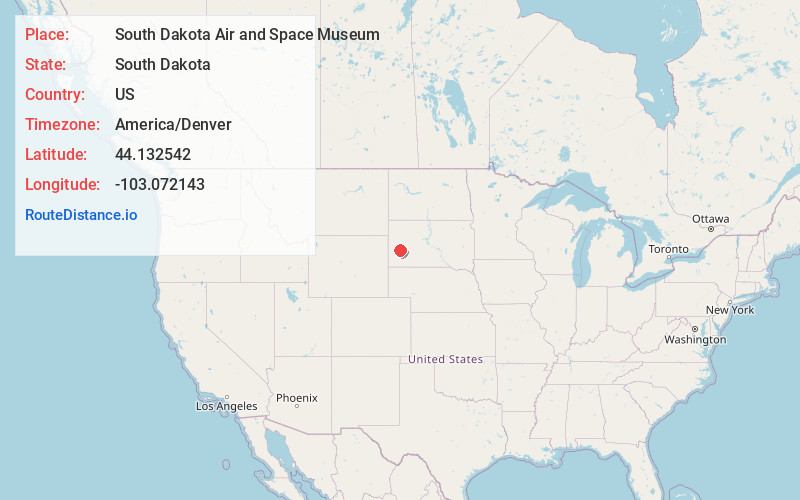 Map of South Dakota Air and Space Museum