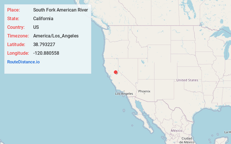 Map of South Fork American River
