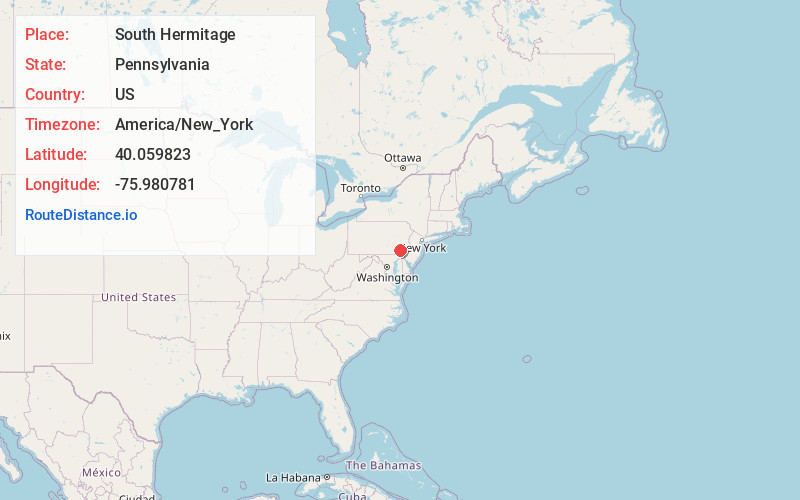 Map of South Hermitage
