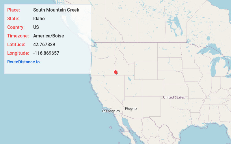 Map of South Mountain Creek