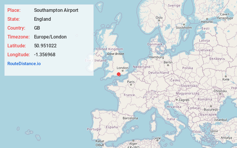 Map of Southampton Airport