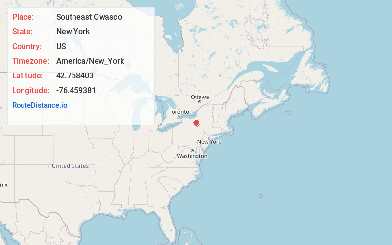 Map of Southeast Owasco