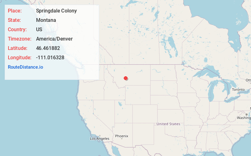 Map of Springdale Colony