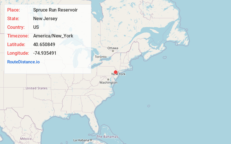 Map of Spruce Run Reservoir