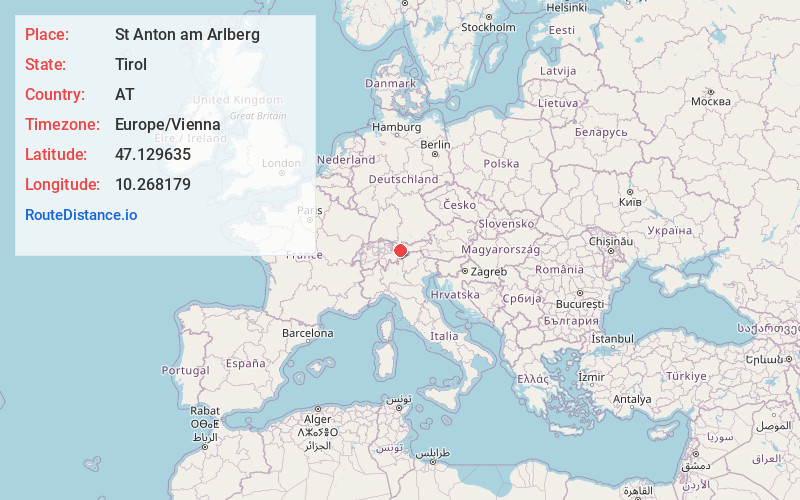 Map of St Anton am Arlberg