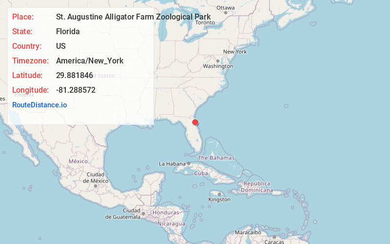 Map of St. Augustine Alligator Farm Zoological Park