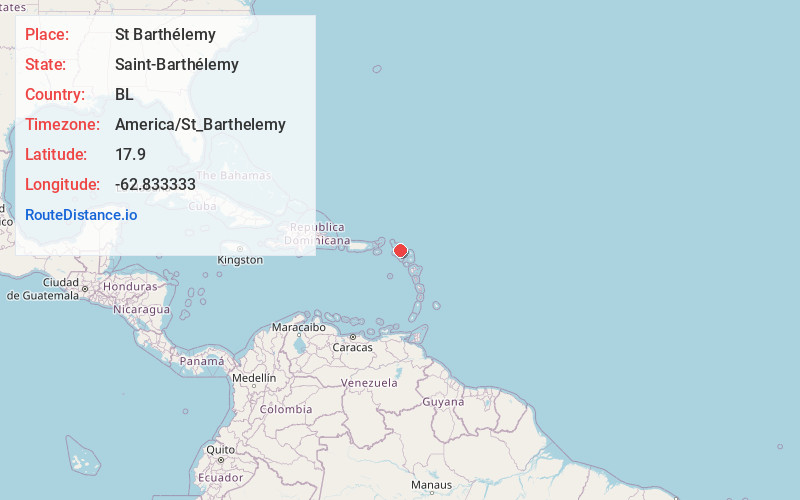 Map of St Barthélemy