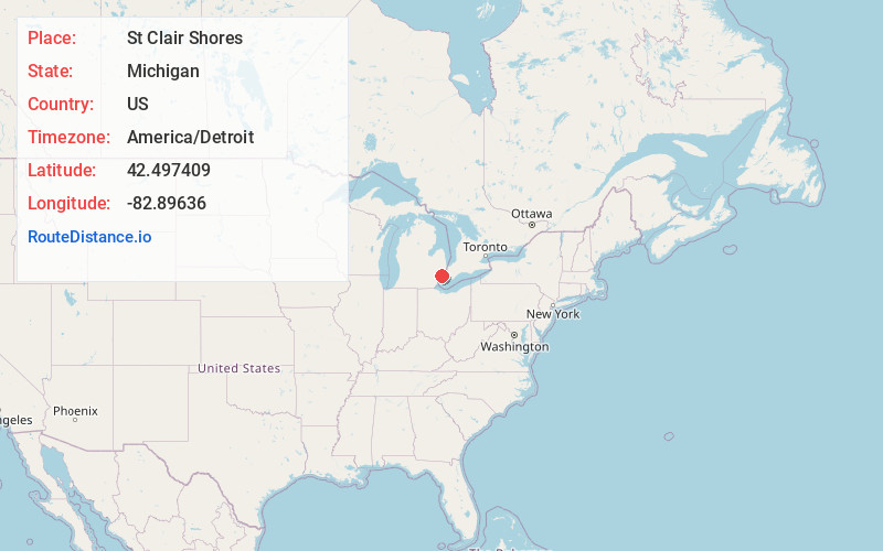 Map of St Clair Shores