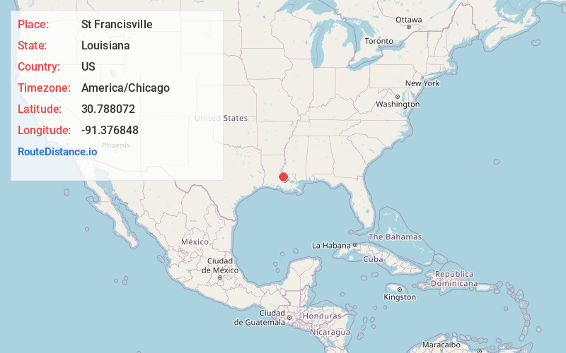 Map of St Francisville