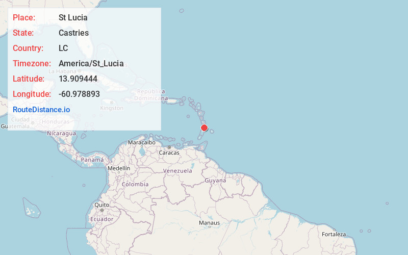 Map of St Lucia