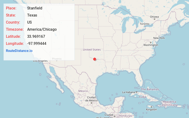 Map of Stanfield