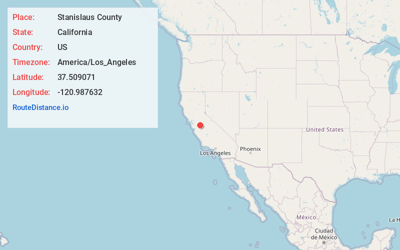 Map of Stanislaus County