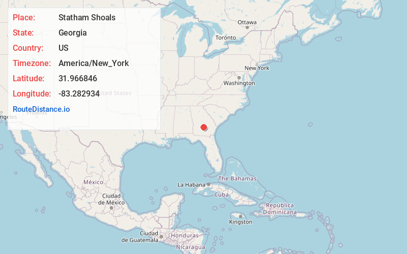 Map of Statham Shoals