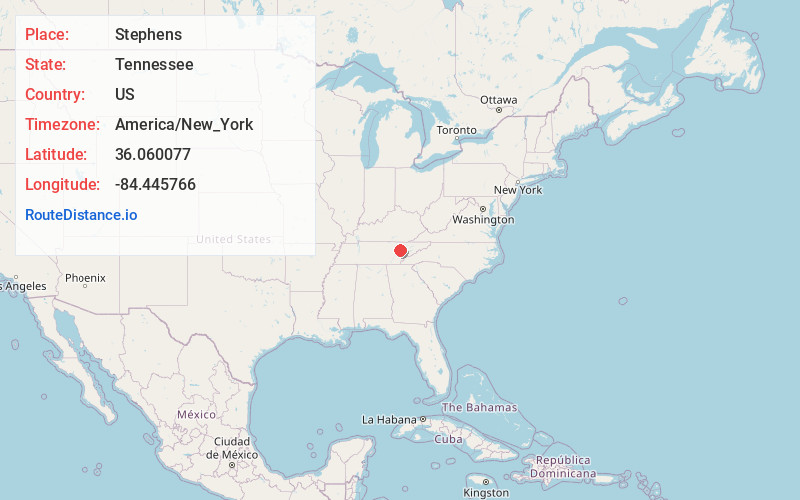 Map of Stephens