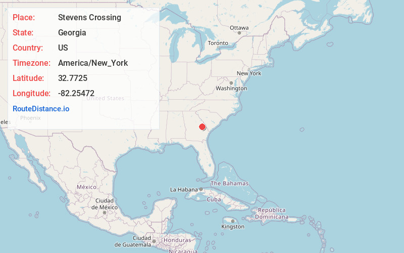 Map of Stevens Crossing